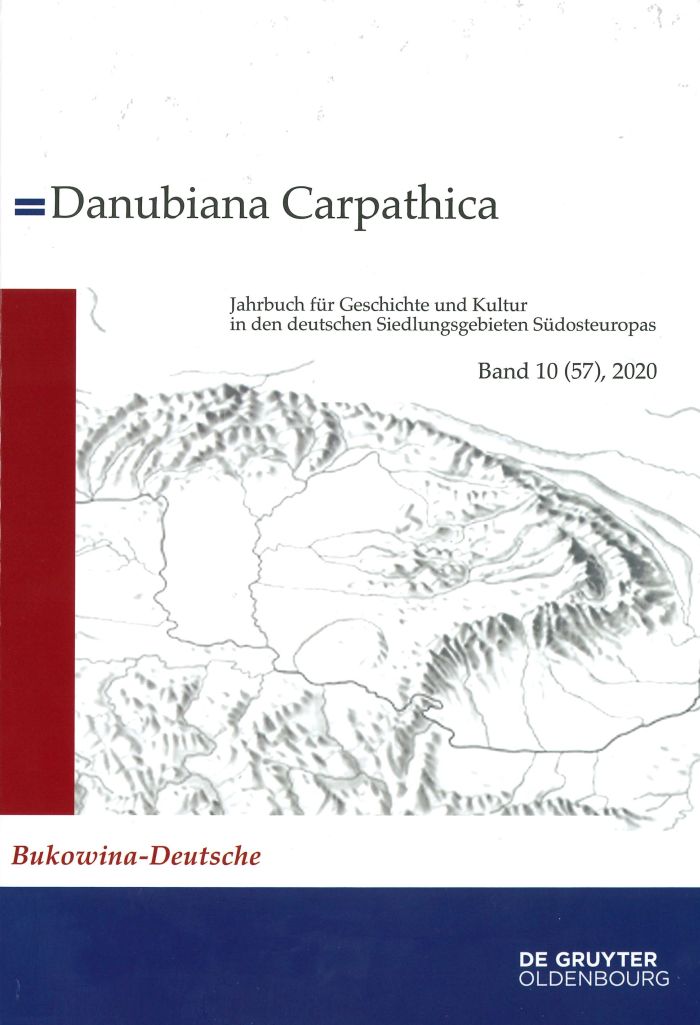 The picture shows the book cover of Danubiana Carpathica No. 10: title information and a representation of the Carpathian Arc