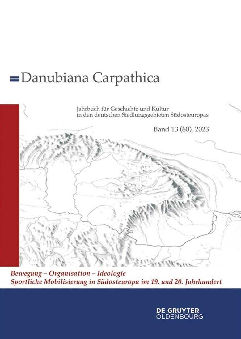 The picture shows the book cover of Danubiana Carpathica No. xx: title information and a representation of the Carpathian Arc