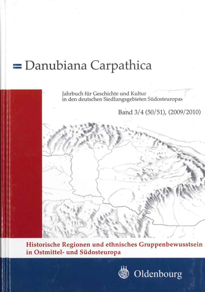 The picture shows the book cover of Danubiana Carpathica No.3/4: title information and a representation of the Carpathian Arc