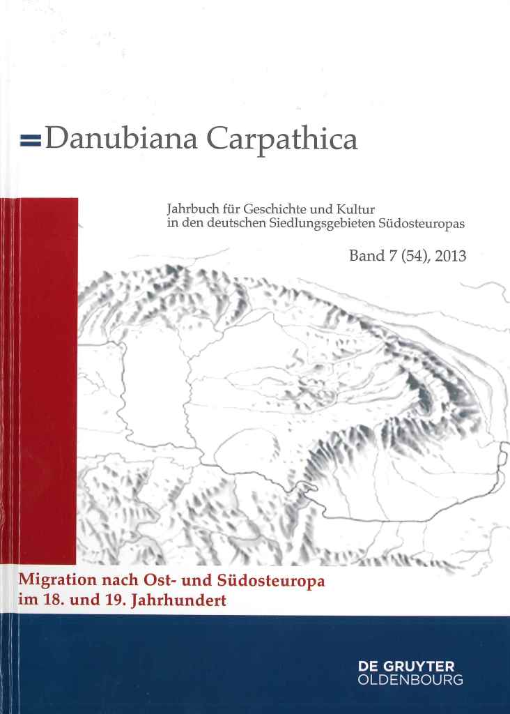 The picture shows the book cover of Danubiana Carpathica No. 7: title information and a representation of the Carpathian Arc