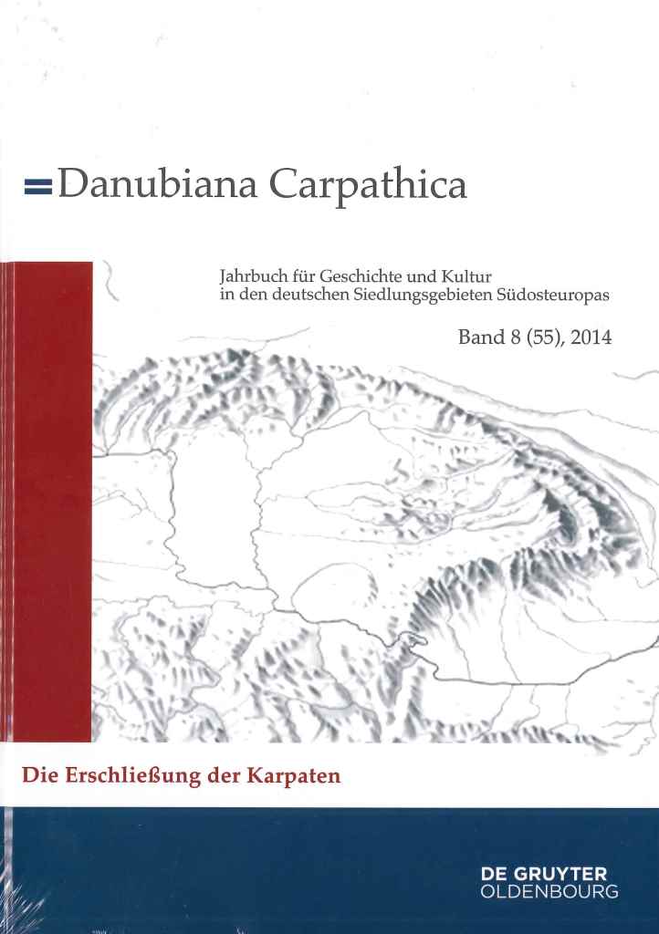 The picture shows the book cover of Danubiana Carpathica No. 8: title information and a representation of the Carpathian Arc